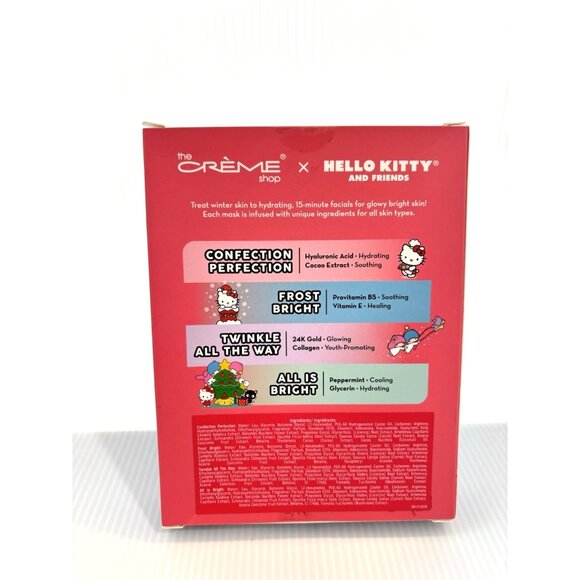 Hello Kitty & Friends x The Crème Shop Holiday Essence Sheet Mask Set 4pc - NEW - Picture 3 of 3